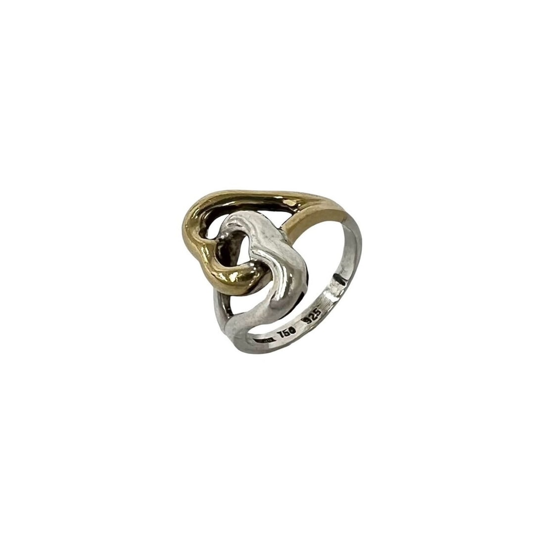 TIFFANY&Co. Tiffany Double Heart Combination Ring, Sterling Silver 925 & 18K 750YG, Accessory,: --- Catalog ---Category: SizeJP Size: 9US Size: 5Category: DesignType: Band ringColor: Gold, SilverGender: WomenMaterial: Silver 925, Yellow gold (18K)Category: GeneralBrand: Tiffany--- Item List ---S