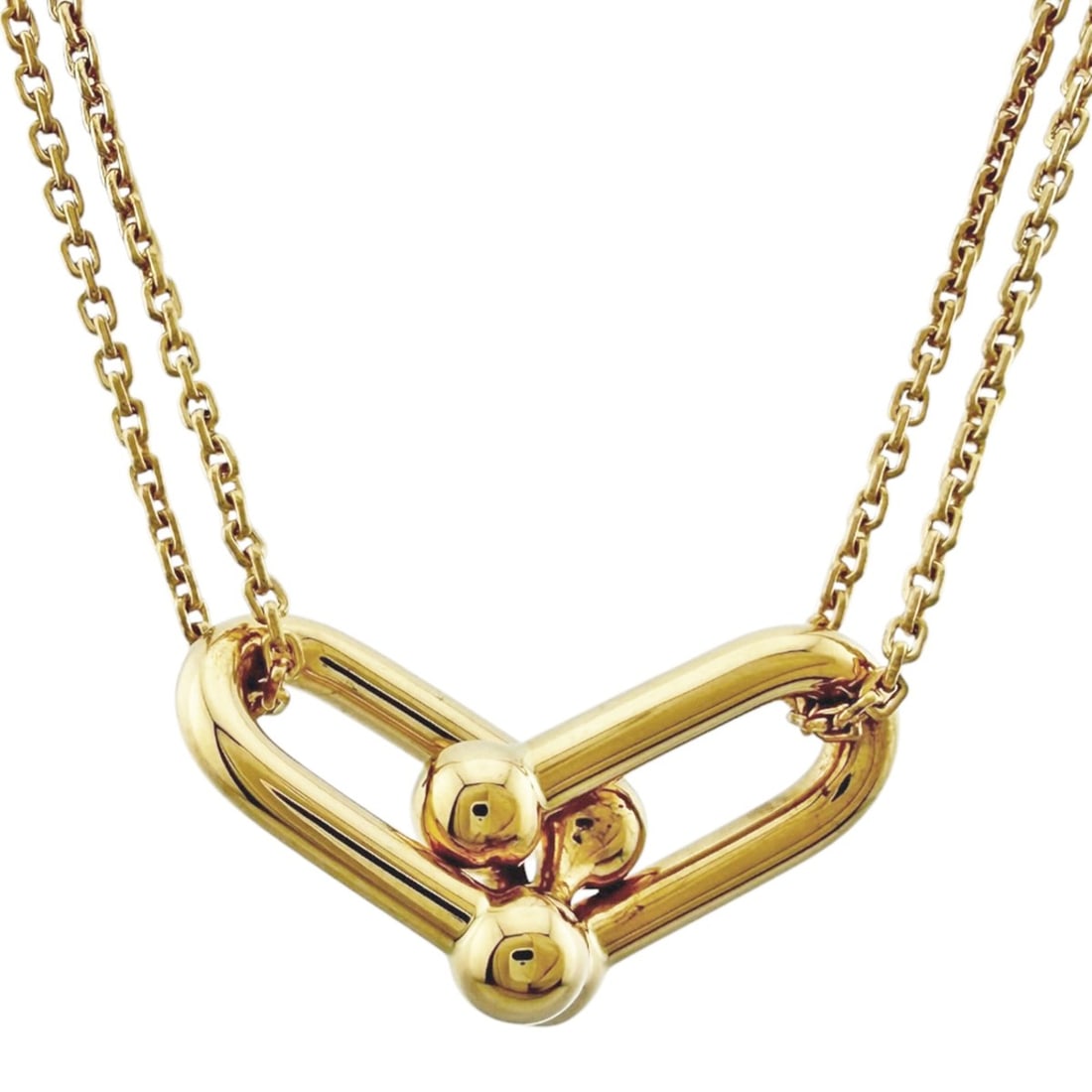 Tiffany HardWear Double Link Pendant Necklace, 18K Yellow Gold, Women's, by & Co.: --- Catalog ---Category: SizePendant Size: 12mm x 31mm / 0.47'' x 1.22''Neck Circumference: 41 cm / 16.14''Category: DesignColor: GoldGender: WomenMaterial: Yellow gold (18K)Necklace Type: NecklaceCat