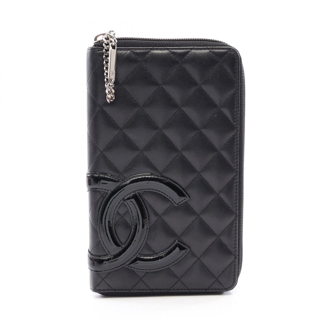 Chanel Cambon Line Round Long Wallet, Leather, Patent Women's, Black: --- Catalog ---Category: SizeSize (HxWxD): 12.5cm x 20.5cm x 2cm / 4.92'' x 8.07'' x 0.78''Category: DesignType: Long wallet (bi-fold)Color: BlackGender: WomenMaterial: Leather , Patent leather Catego