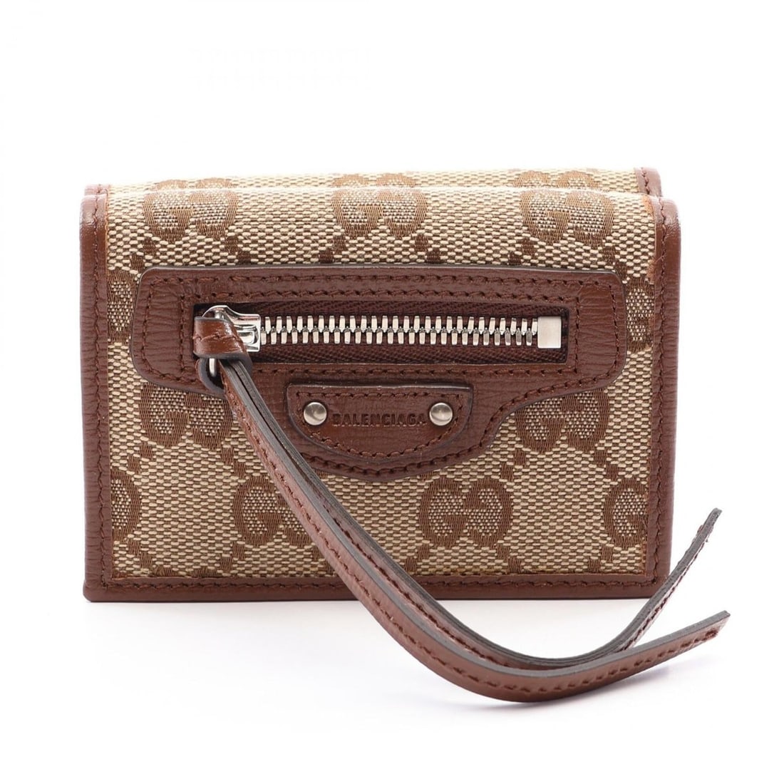 Gucci x Balenciaga The Hacker Project Neo Classic Tri-fold Wallet, Canvas and Leather, Women's,: --- Catalog ---Category: SizeSize (HxWxD): 6.5cm x 9.5cm x 3cm / 2.55'' x 3.74'' x 1.18''Category: DesignType: Wallet (tri-fold)Color: Beige, BrownGender: WomenMaterial: Canvas , Leather Category: Gen