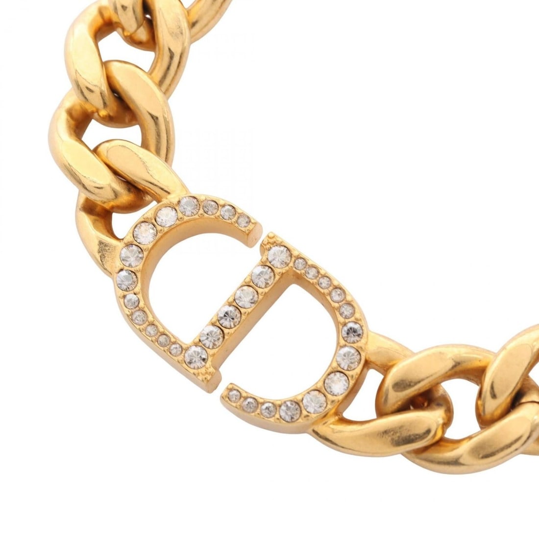 Christian Dior Dior CD Logo Necklace, Gold Plated (GP) Rhinestone, Women's, Tone, Clear Tone: --- Catalog ---Category: SizePendant Size: 14mm x 24mm / 0.55'' x 0.94''Neck Circumference: 38.5 cm - 44 cm / 15.15'' - 17.32''Category: DesignColor: Clear, GoldGender: WomenMaterial: Gold plating, Rh