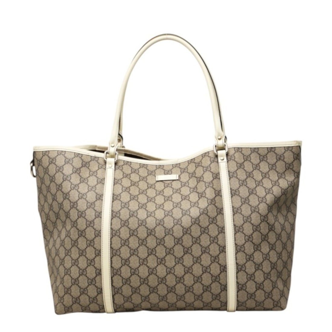 Gucci GG Supreme Tote Bag Handbag 197954 Beige Ivory Leather Women's GUCCI: --- Catalog ---Category: SizeSize (HxWxD): 29cm x 38.5cm x 17cm / 11.41'' x 15.15'' x 6.69''Category: DesignType: Handbag, Tote bagColor: Beige, IvoryGender: WomenMaterial: PVC , Leather Category: Gen