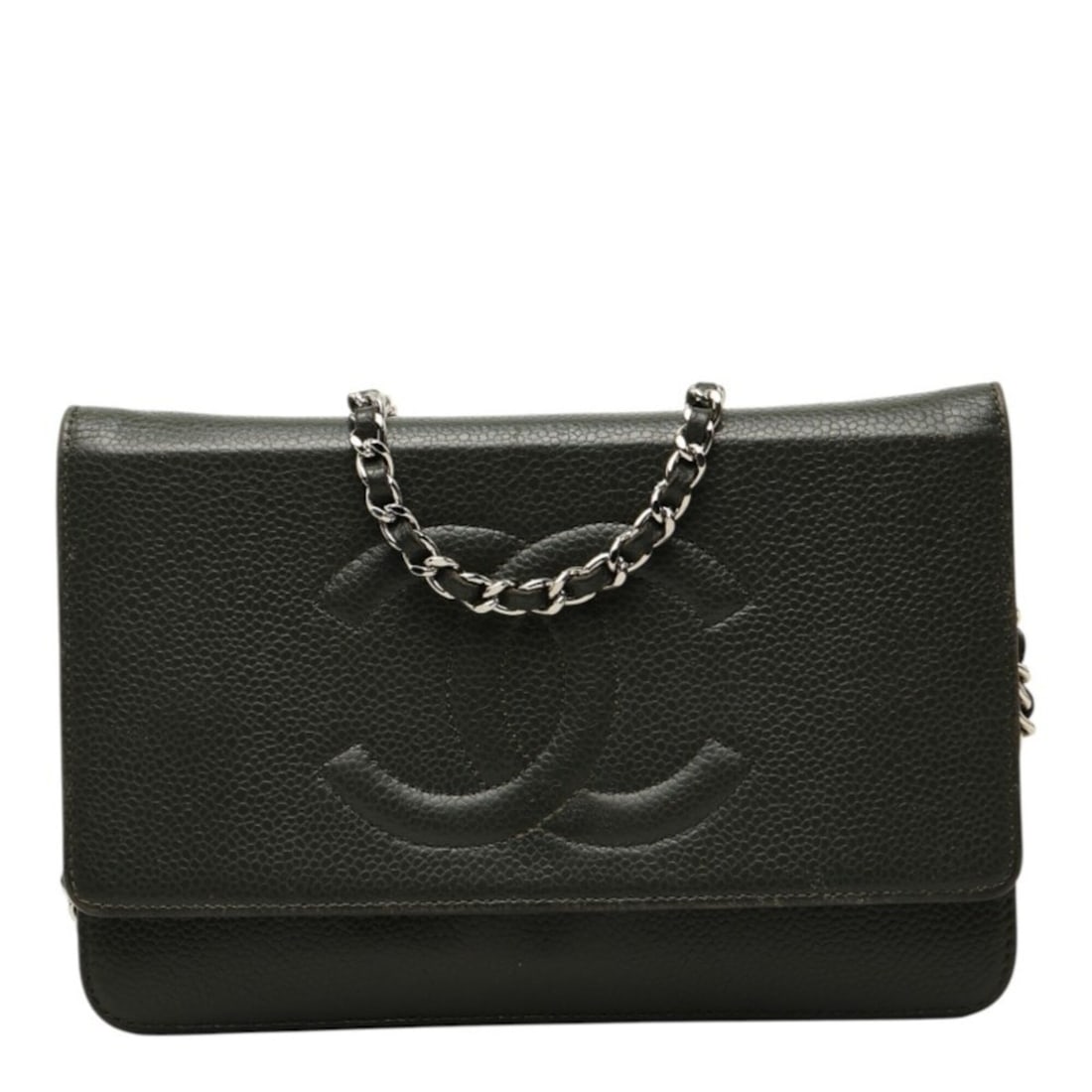 Chanel Coco Mark Chain Shoulder Bag, Crossbody, Khaki Green, Caviar Leather, Women's.: --- Catalog ---Category: SizeSize (HxWxD): 13cm x 19cm x 4cm / 5.11'' x 7.48'' x 1.57''Category: DesignType: Shoulder bagColor: Green, KhakiGender: WomenMaterial: Grained Calfskin Category: GeneralBra
