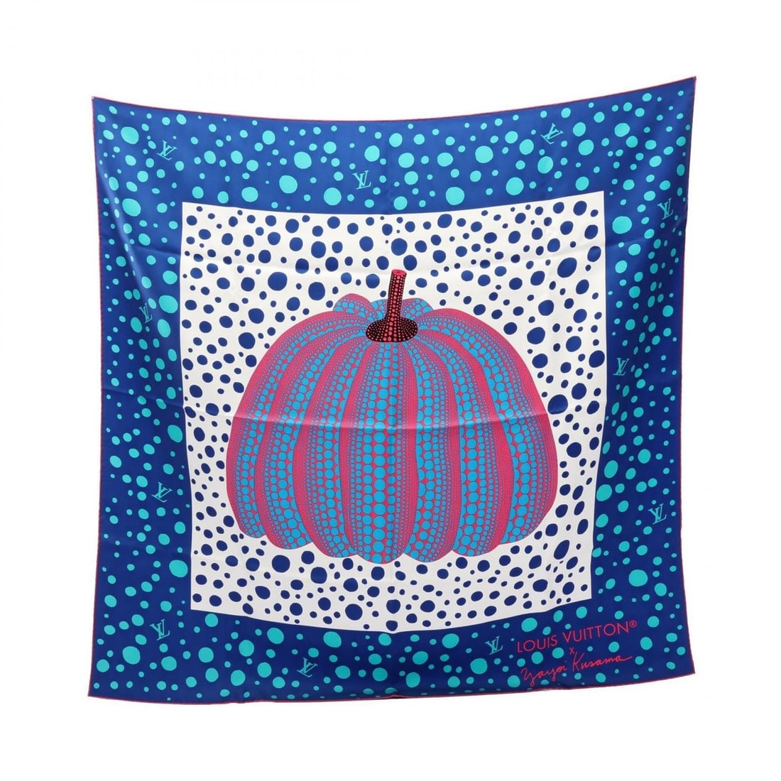 Louis Vuitton x Yayoi Kusama Carre 90 Pumpkin Scarf, Silk, Women's, Blue/Multicolor M78393: --- Catalog ---Category: SizeSize (LxW): 88cm x 88cm / 34.64'' x 34.64''Category: DesignType: ScarfColor: Blue, Multi-colorGender: WomenMaterial: Silk Category: GeneralMPN: M78393Brand: Louis Vuitton-
