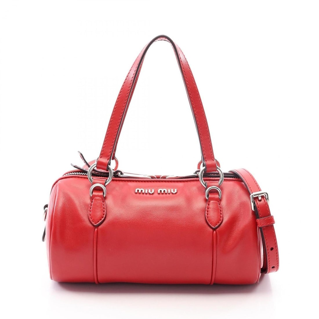 Miu Miu Miu 2-Way Handbag, Leather, Women's, Red: --- Catalog ---Category: SizeSize (HxWxD): 11cm x 21cm x 10cm / 4.33'' x 8.26'' x 3.93''Category: DesignType: HandbagColor: Red colorGender: WomenMaterial: Leather Category: GeneralBrand: Miu Miu--- I