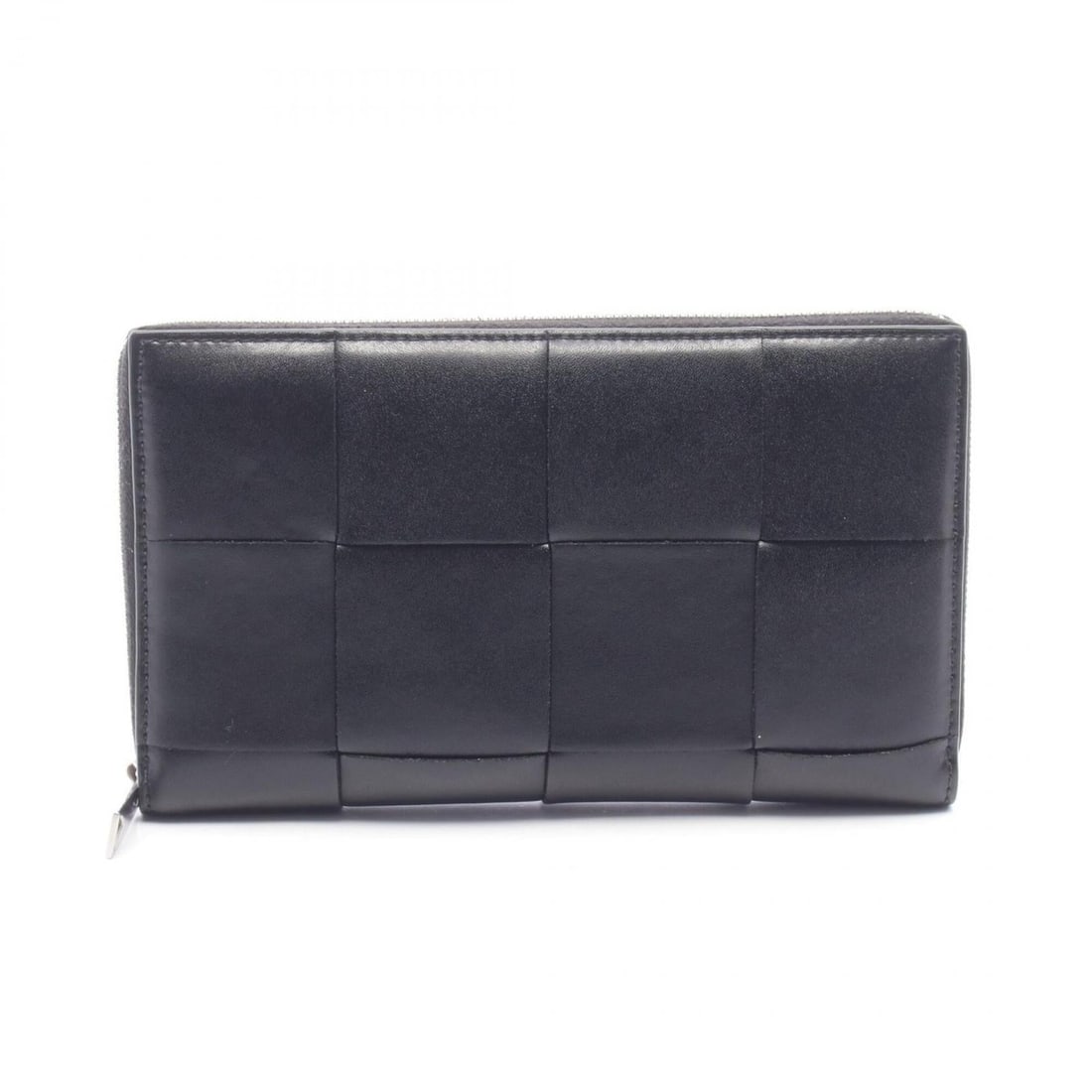 Bottega Veneta Cassette Round Long Wallet, Leather, Women's, Black, 814649 (1 of 13)