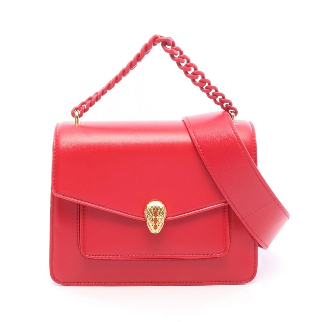 Bulgari BVLGARI Serpenti Forever 2-Way Handbag, Leather, Women's, Red: --- Catalog ---Category: SizeSize (HxWxD): 15cm x 20cm x 7.5cm / 5.9'' x 7.87'' x 2.95''Category: DesignType: HandbagColor: Red colorGender: WomenMaterial: Leather Category: GeneralBrand: Bvlgari--- I