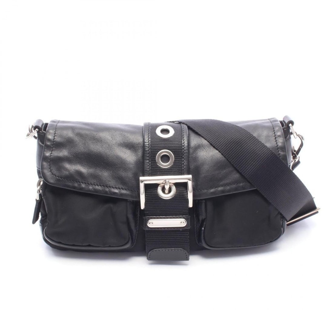 Prada PRADA Shoulder Bag Handbag Nylon Leather Women's Black (1 of 13)