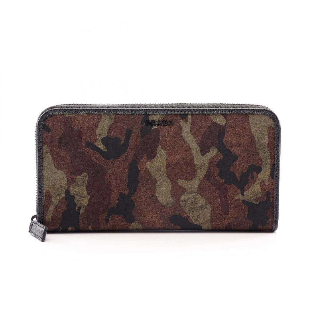 Prada TESSUTO ST.CAMO Camouflage Round Long Wallet, Nylon & Saffiano Leather, Men's, Khaki, Brown,: --- Catalog ---Category: SizeSize (HxWxD): 10.5cm x 20cm x 2.5cm / 4.13'' x 7.87'' x 0.98''Category: DesignType: Long wallet (bi-fold)Color: Black, Brown, KhakiGender: MenMaterial: Nylon , Leather Lea