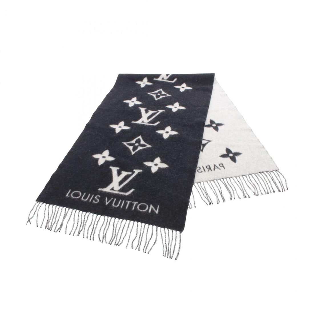 Louis Vuitton Echarpe Reykjavik Noir Cashmere Scarf for Women, Black/Gray, M71040: --- Catalog ---Category: SizeSize (LxW): 1.84m x 46cm / 72.44'' x 18.11''Category: DesignType: StoleColor: Black, Gray, NoirGender: WomenMaterial: Cashmere Category: GeneralBrand: Louis Vuitton--- Ite
