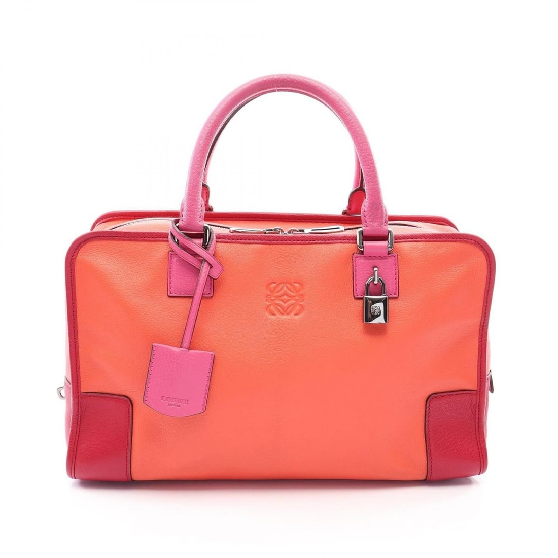Loewe Amazona 36 Handbag, Leather, Women's, Orange, Pink, Red (1 of 10)
