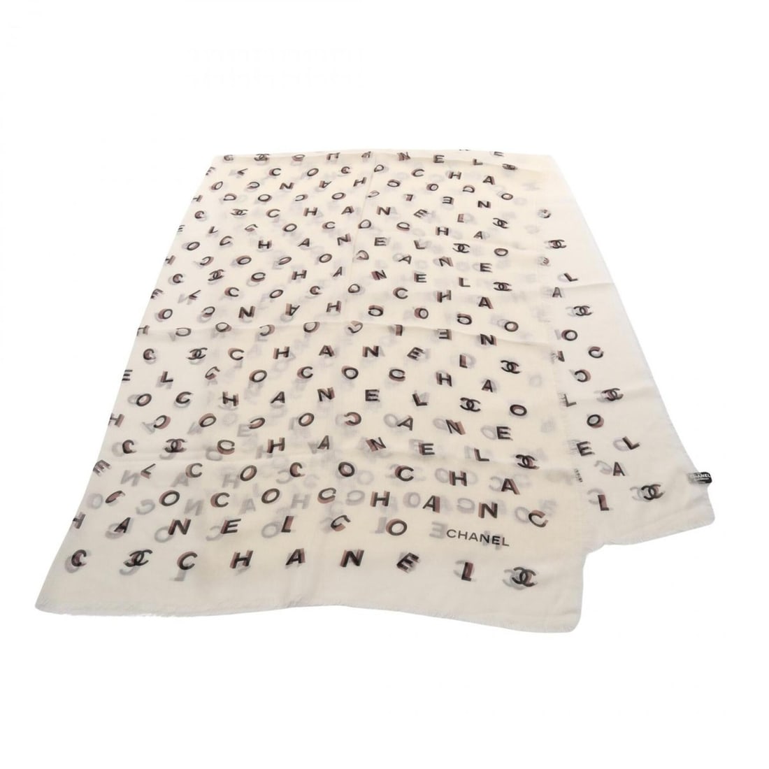 Chanel Coco Mark Logo Scarf, Silk, Women's, Ivory, Black, Brown: --- Catalog ---Category: SizeSize (LxW): 1.84m x 1.34m / 72.44'' x 52.75''Category: DesignType: StoleColor: Black, Brown, IvoryGender: WomenMaterial: Silk Category: GeneralBrand: Chanel--- Item List -
