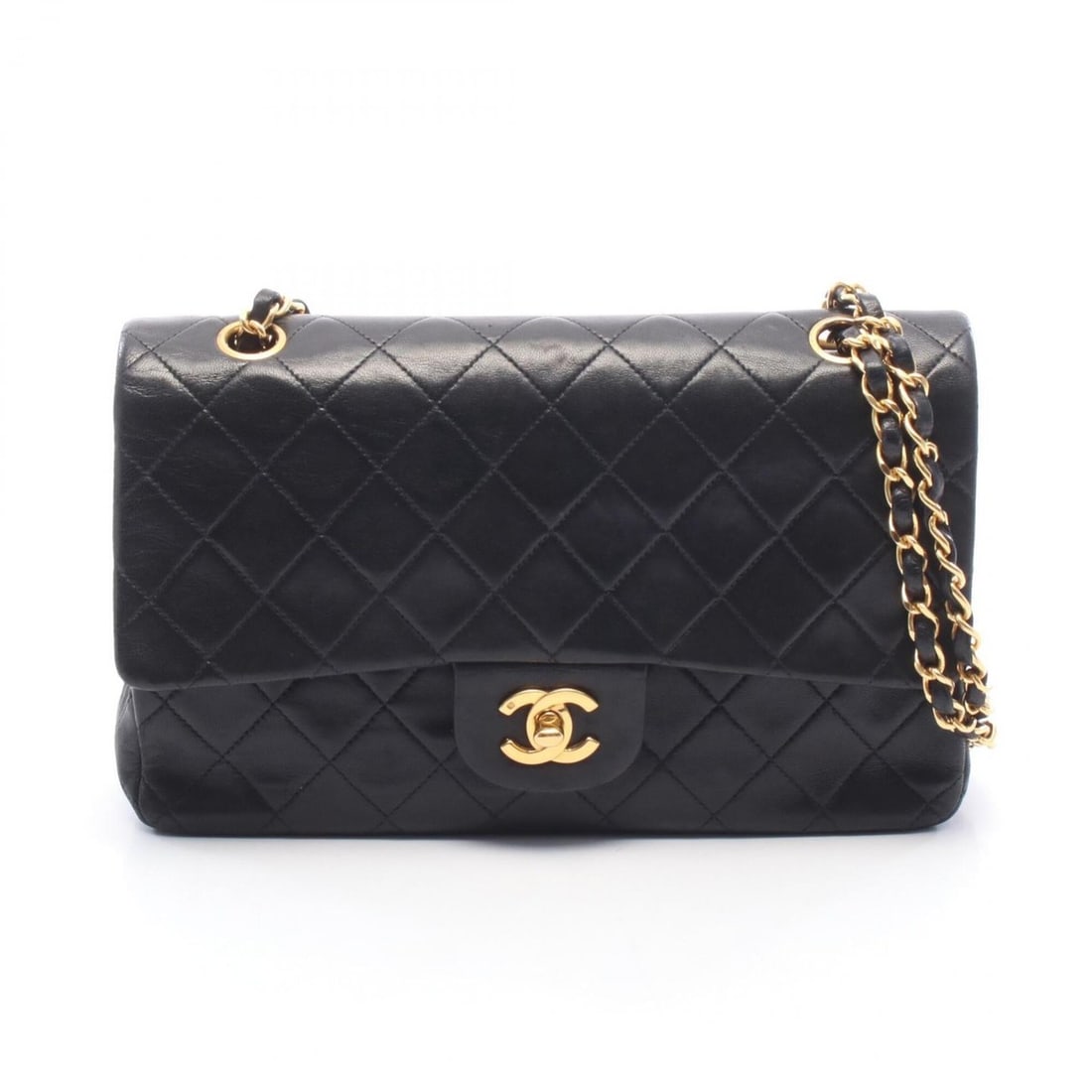 Chanel Matelassé Double Flap Shoulder Bag/Handbag, Lambskin Leather, Women's, Black: --- Catalog ---Category: SizeSize (HxWxD): 16cm x 25cm x 6.5cm / 6.29'' x 9.84'' x 2.55''Category: DesignType: Handbag, Shoulder bagColor: BlackGender: WomenMaterial: Leather Leather/Fur Type: Lambski