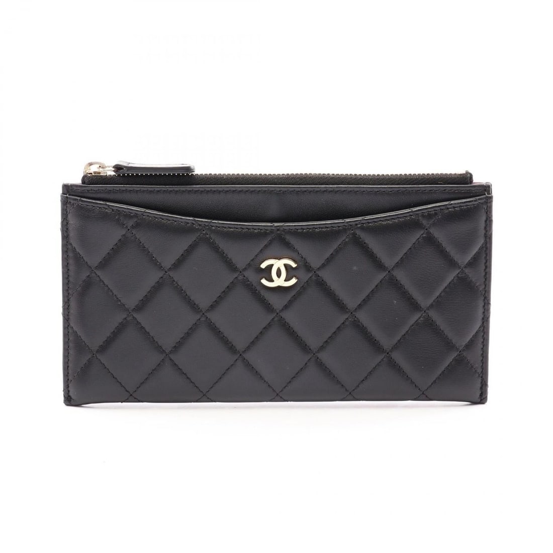 Chanel Matelassé Handbag/Pouch, Lambskin Leather, Women's, Black: --- Catalog ---Category: SizeSize (HxWxD): 10cm x 19.5cm / 3.93'' x 7.67''Category: DesignType: Handbag, PouchColor: BlackGender: WomenMaterial: Leather Leather/Fur Type: LambskinCategory: GeneralBran