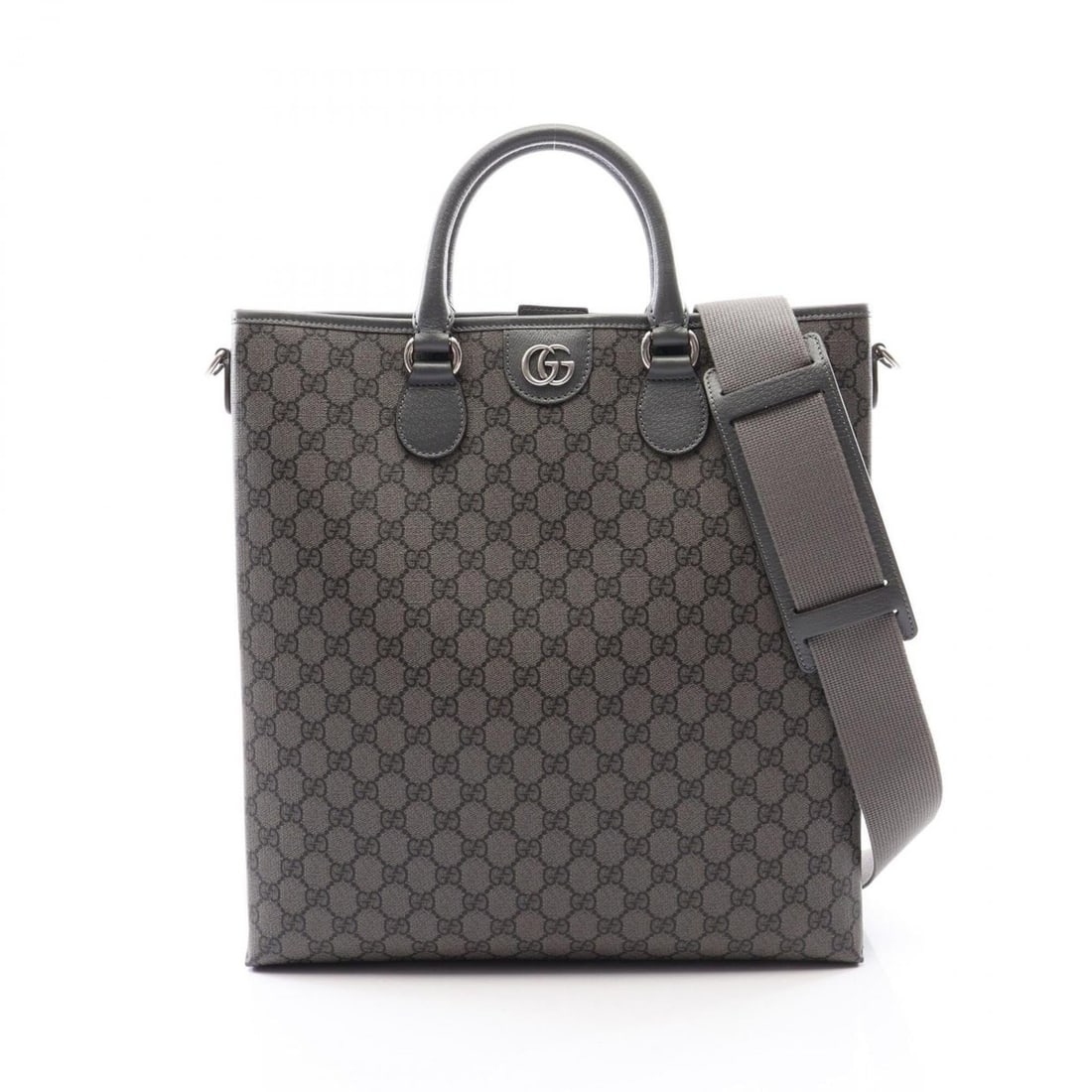Gucci GG Supreme 2-Way Tote Bag/Handbag, Coated Canvas and Leather, Men's, Gray, 792118: --- Catalog ---Category: SizeSize (HxWxD): 38cm x 36cm x 6cm / 14.96'' x 14.17'' x 2.36''Category: DesignType: Handbag, Tote bagColor: GrayGender: MenMaterial: PVC , Leather Category: GeneralMPN: 7921