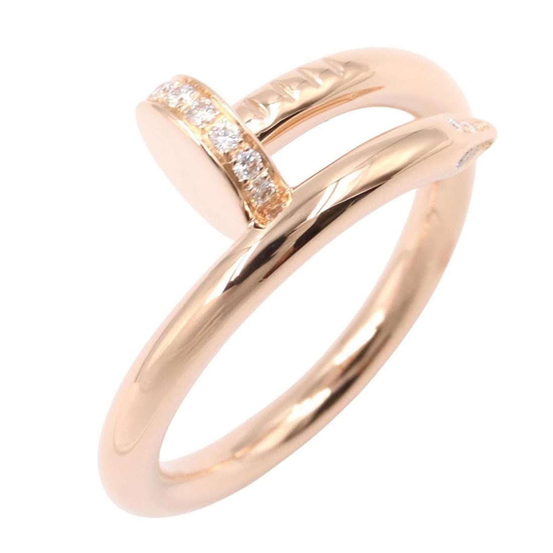 Cartier Juste un Clou Diamond Ring, 18K Pink Gold (PG) Ring for Women, Tone, Clear B4094800: --- Catalog ---Category: SizeJP Size: 18US Size: 9Category: DesignType: Band ringColor: Clear, GoldStone: DiamondGender: WomenMaterial: Pink gold (18K)Category: GeneralMPN: B4094800Brand: Cartier--- I