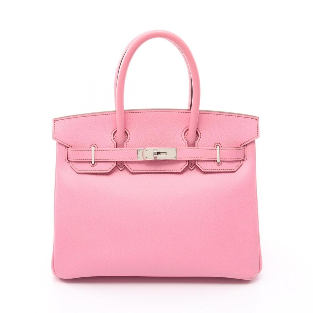 Hermes Birkin 30 Handbag, Leather, Calfskin (Cowhide), Veau Epsom, Pink: --- Catalog ---Category: SizeSize (HxWxD): 24cm x 30cm x 15cm / 9.44'' x 11.81'' x 5.9''Category: DesignType: HandbagColor: PinkGender: WomenMaterial: Epsom leather , Leather Hardware Color: SilverCat