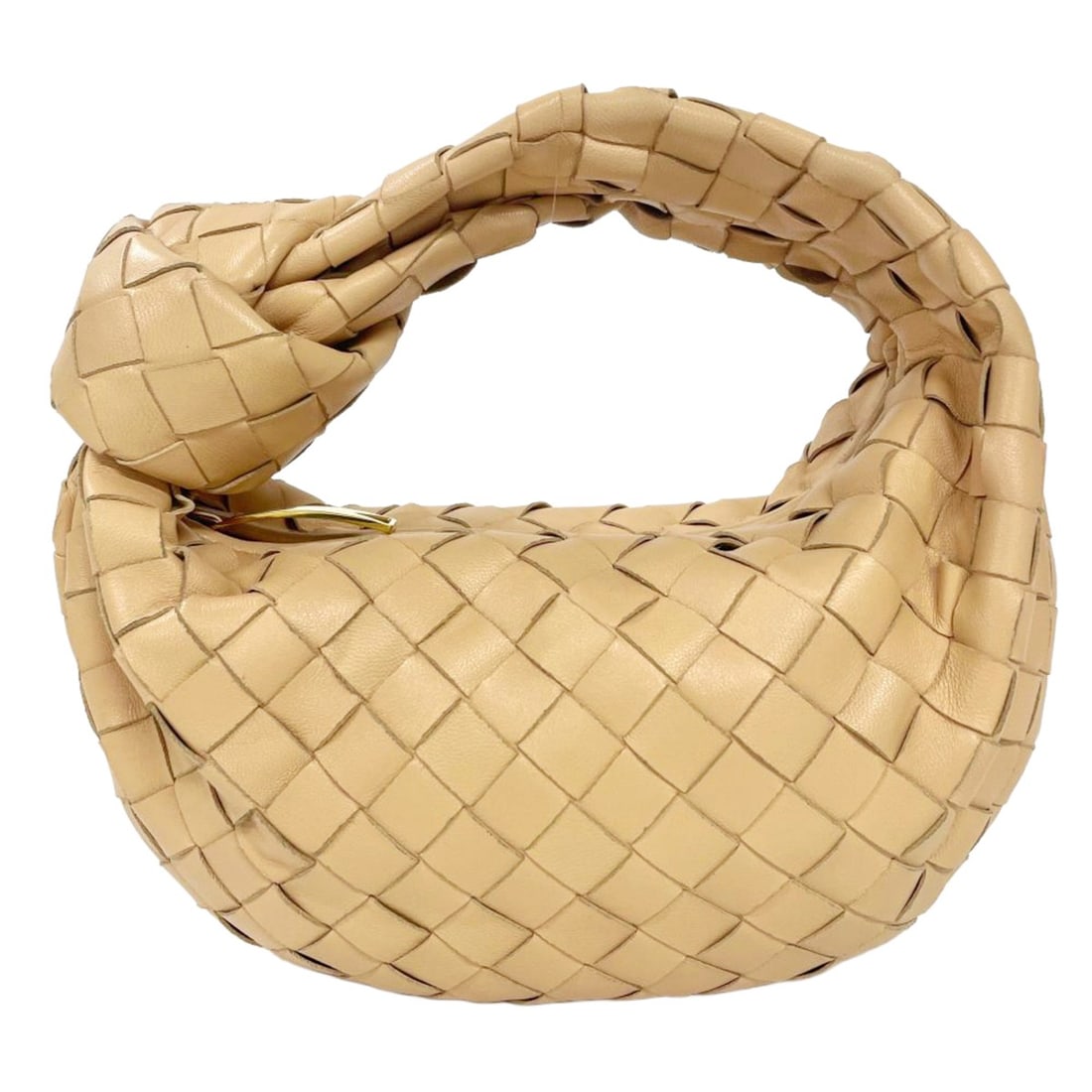 Bottega Veneta Mini Jodie Handbag, Leather, Beige, Intrecciato, Women's (1 of 16)