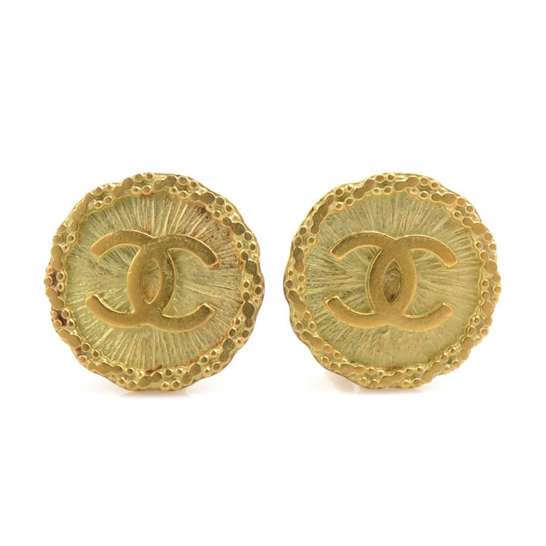 Chanel earrings, metal, gold, women's, 56830a (1 of 14)
