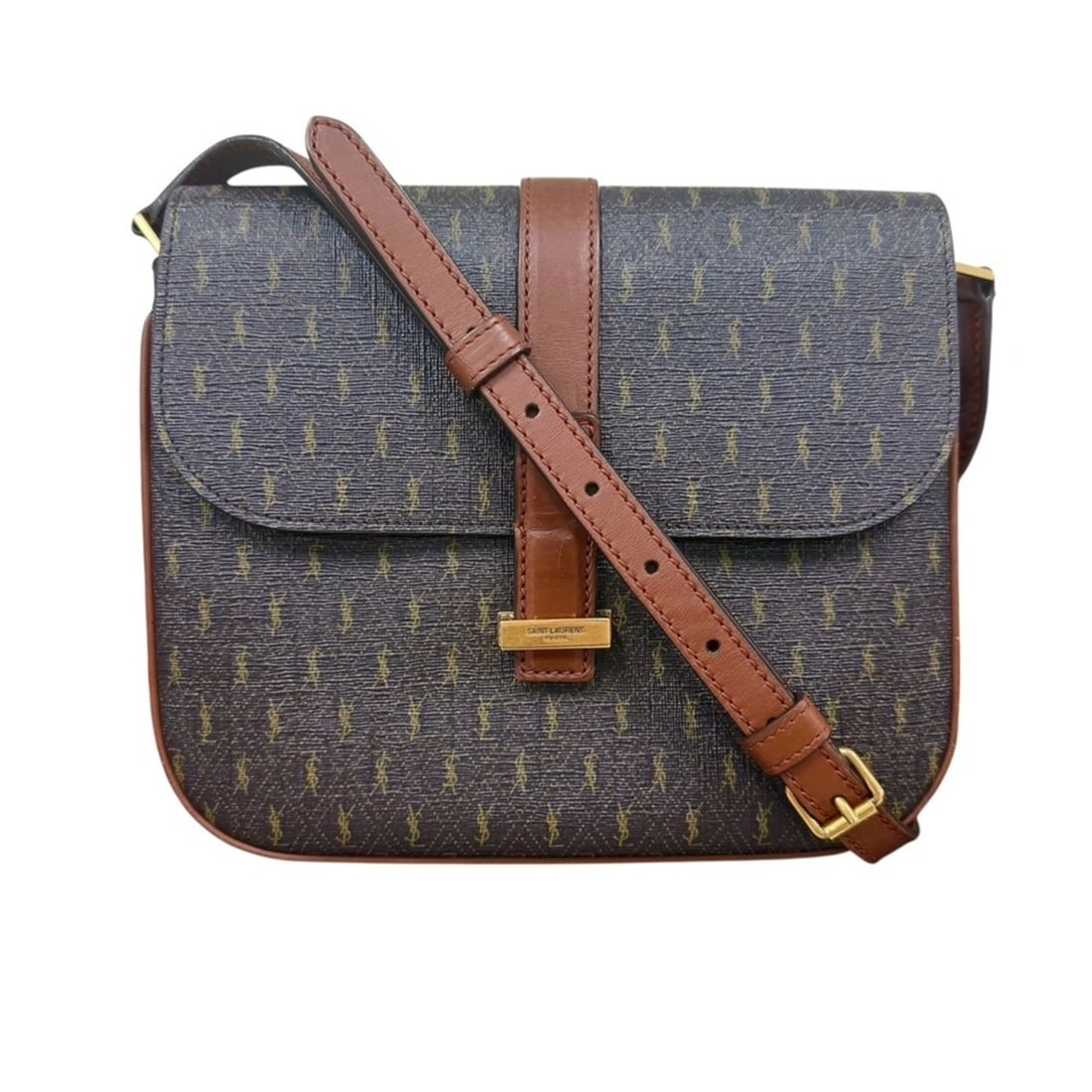 Saint Laurent shoulder bag, coated canvas, brown, women's, 568604 z10976: --- Catalog ---Category: SizeSize (HxWxD): 19cm x 22.5cm x 2.5cm / 7.48'' x 8.85'' x 0.98''Category: DesignType: Shoulder bagColor: BrownGender: WomenMaterial: Coated canvas Category: GeneralMPN: 5686
