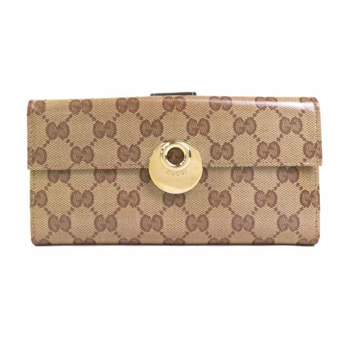 Gucci GUCCI Bi-fold long wallet GG crystal leather brown Men's and women's 231835 h32508a: --- Catalog ---Category: SizeSize (HxWxD): 10cm x 19cm x 2.5cm / 3.93'' x 7.48'' x 0.98''Category: DesignType: Long wallet (bi-fold)Color: BrownGender: Men,WomenMaterial: PVC , Leather Category: Gener