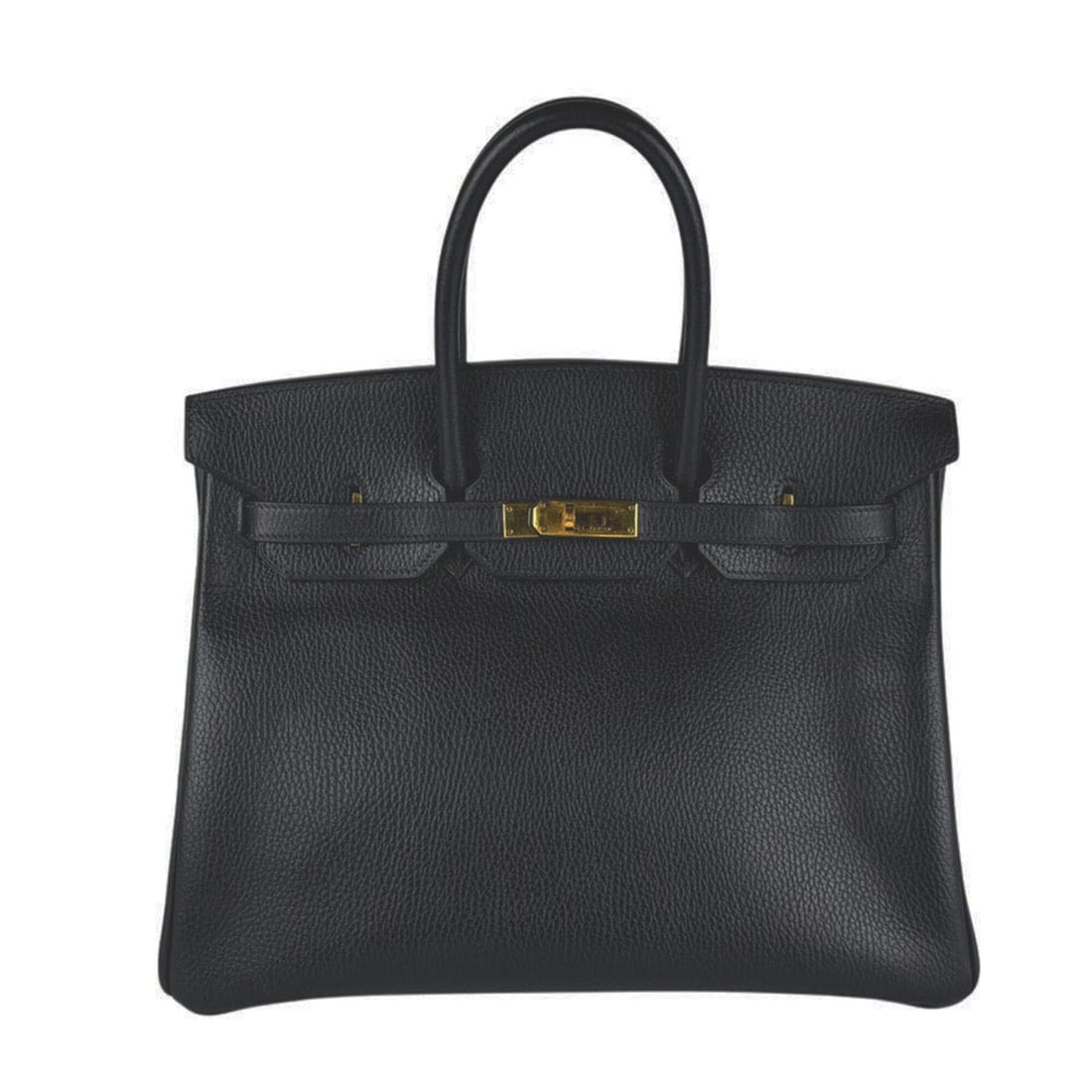 Hermes Birkin 35 Handbag, Ardennes Leather, Black & Gold, Men's Women's, z10985: --- Catalog ---Category: SizeSize (HxWxD): 29cm x 35cm x 18.5cm / 11.41'' x 13.77'' x 7.28''Category: DesignType: HandbagColor: BlackGender: Men,WomenMaterial: Ardennes leather Category: GeneralBrand: