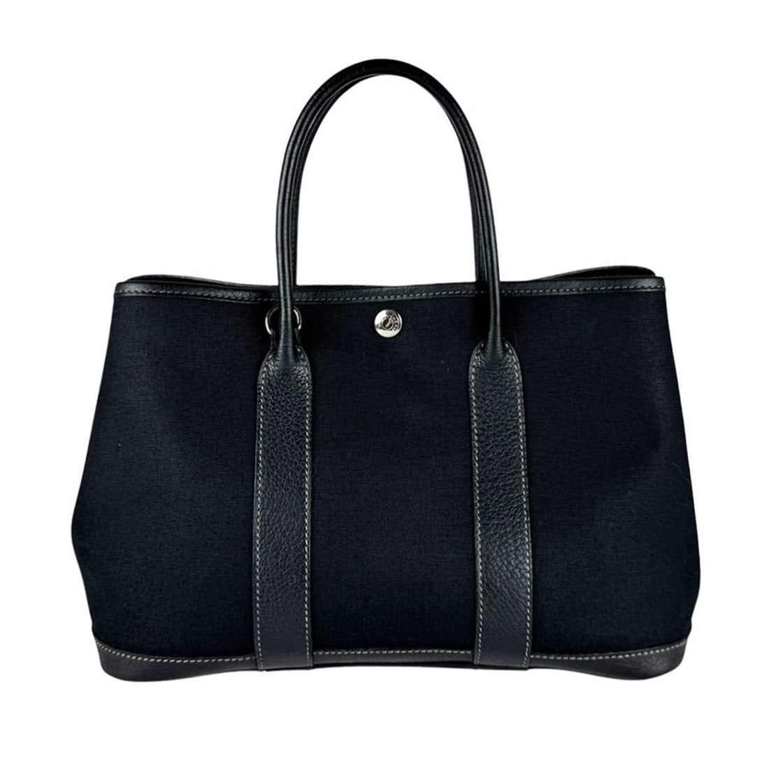 Hermes HERMES Handbag Shoulder Bag Garden Party TPM 30 Toile Officier Buffle Black Women's z10996: --- Catalog ---Category: SizeSize (HxWxD): 20cm x 32cm x 12cm / 7.87'' x 12.59'' x 4.72''Category: DesignType: Handbag, Shoulder bagColor: BlackGender: WomenMaterial: Toile officier , Buffalo leather 