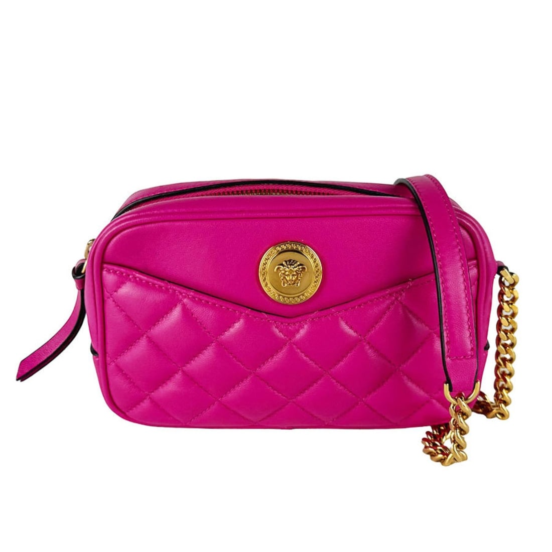 Versace shoulder bag, leather, magenta, women's, z10961: --- Catalog ---Category: SizeSize (HxWxD): 12.5cm x 20cm x 6cm / 4.92'' x 7.87'' x 2.36''Category: DesignType: Shoulder bagColor: PinkGender: WomenMaterial: Leather Category: GeneralBrand: VersaceCoun