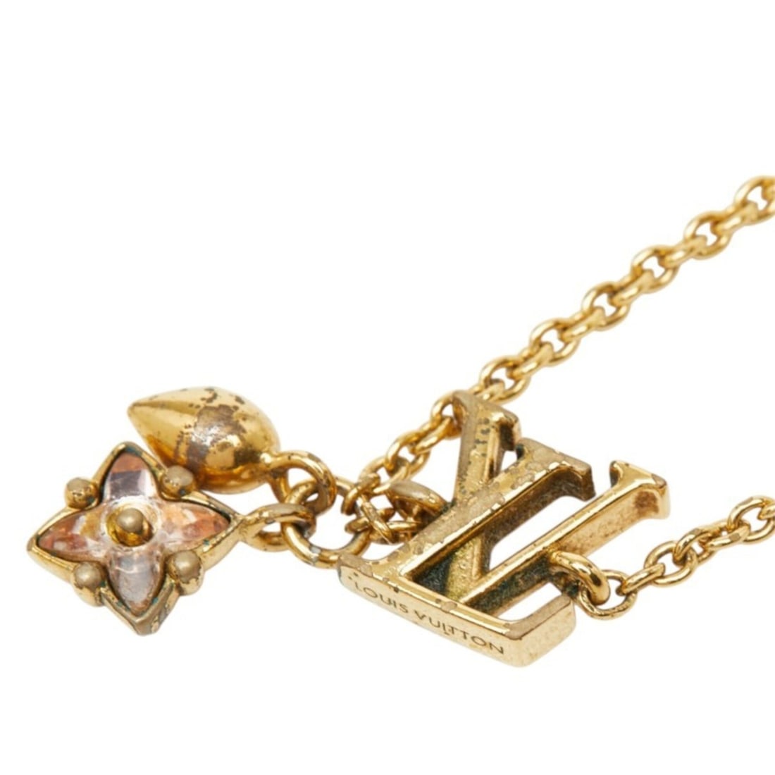 Louis Vuitton Monogram Lulugram Chain Bracelet M00801 Gold Plated Women's LOUIS VUITTON (1 of 10)