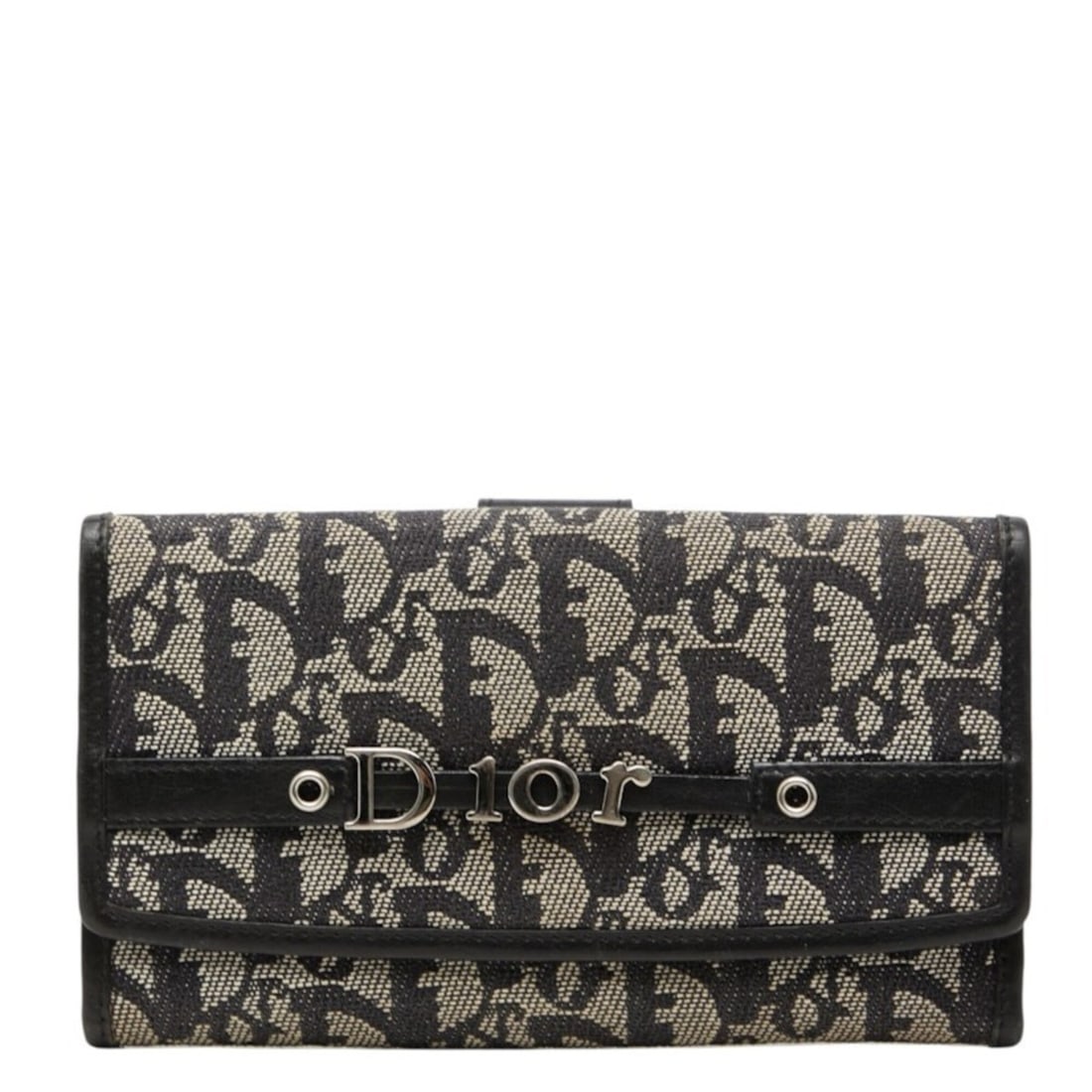 Christian Dior Dior Trotter Long Wallet, Black/Ivory Canvas Leather, Women's: --- Catalog ---Category: SizeSize (HxWxD): 10cm x 17.5cm x 2cm / 3.93'' x 6.88'' x 0.78''Category: DesignType: Coin purse/coin caseColor: Black, IvoryGender: WomenMaterial: Canvas , Leather Category: 