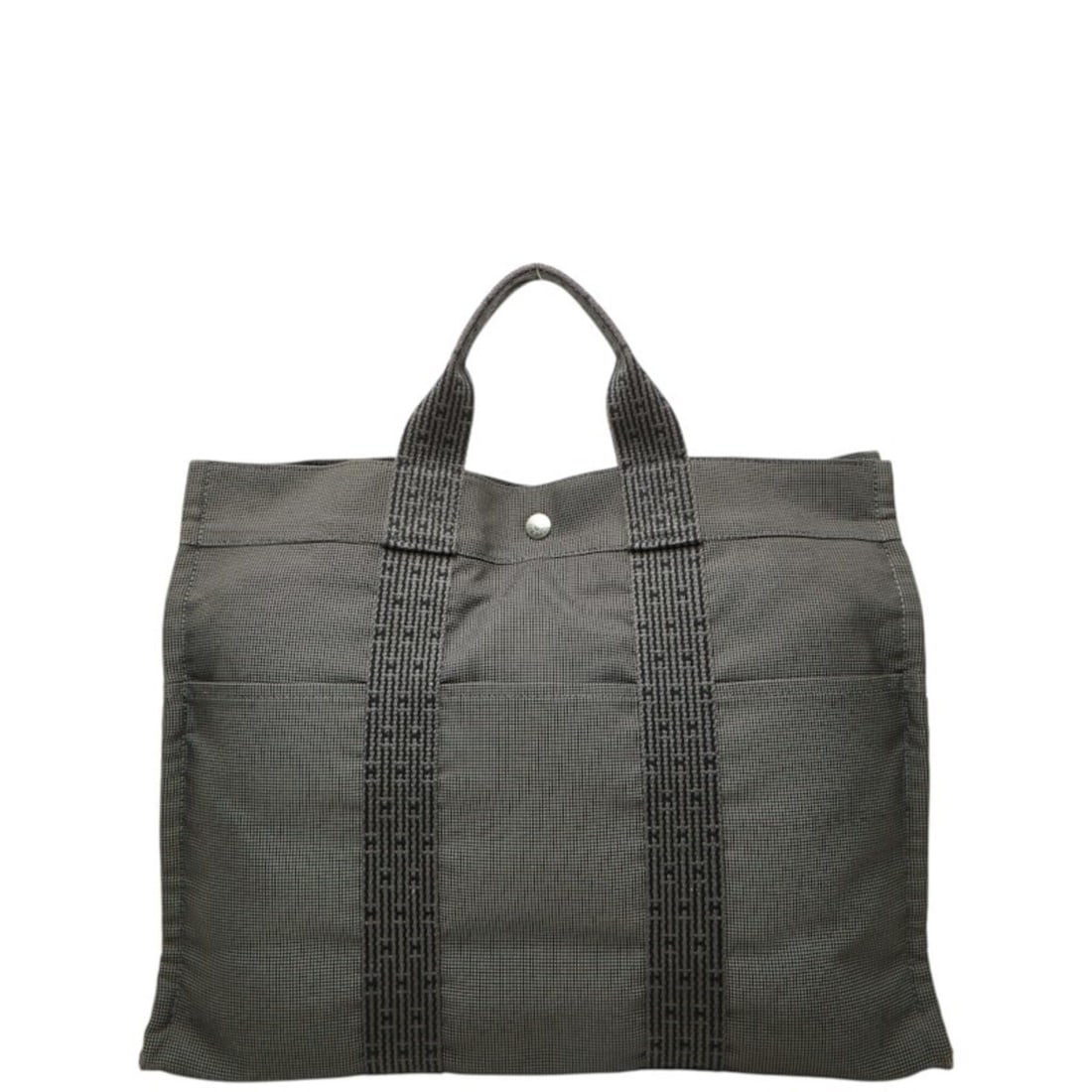 Hermes Herline Tote MM Bag Handbag Gray Canvas Women's HERMES (1 of 10)