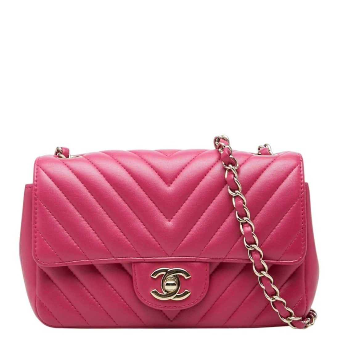 Chanel Coco Mark V-stitch Crossbody Chain Shoulder Bag, Pink Lambskin, Women's CHANEL: --- Catalog ---Category: SizeSize (HxWxD): 13cm x 19.5cm x 6.5cm / 5.11'' x 7.67'' x 2.55''Category: DesignType: Shoulder bagColor: PinkGender: WomenMaterial: Leather Category: GeneralBrand: Chanel---