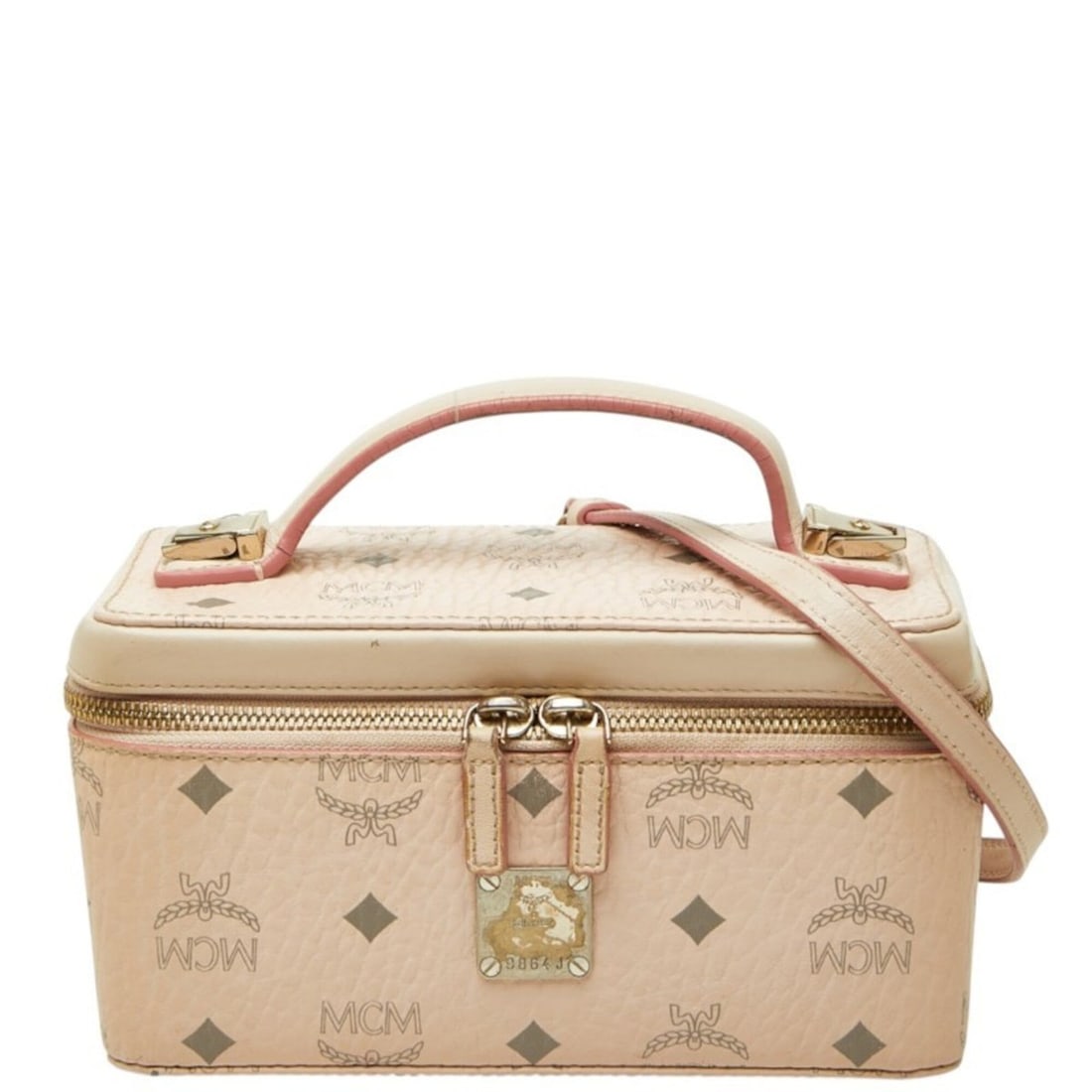 MCM Visetos Vanity Bag, Handbag, Shoulder 2-Way, Pink Leather, Women's: --- Catalog ---Category: SizeSize (HxWxD): 10.5cm x 20cm x 10cm / 4.13'' x 7.87'' x 3.93''Category: DesignType: Handbag, Shoulder bag, Vanity bagColor: PinkGender: WomenMaterial: PVC Category: General