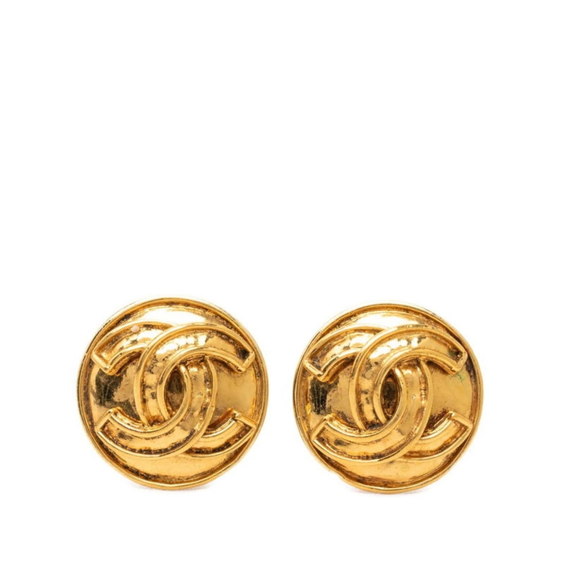 Chanel Coco Mark Round Vintage Earrings 94P Gold Plated Women's CHANEL: --- Catalog ---Category: SizeStone Size (HxW): 24.00mm x 23.70mm / 0.94'' x 0.93''Category: DesignColor: GoldGender: WomenCategory: GeneralBrand: Chanel--- Item List ---Section: ConditionRanking: Rank