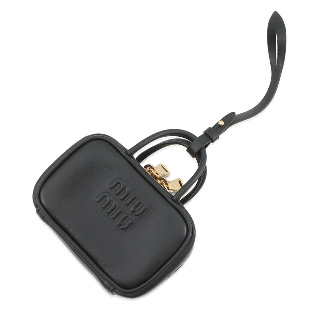 Miu Miu Miu Accessory Bag Charm Micro Leather 5NR036 Black Women's: --- Catalog ---Category: SizeSize (HxWxD): 70.00mm x 110.00mm x 45.00mm / 2.76'' x 4.33'' x 1.77''Category: DesignType: Handbag charmColor: BlackGender: WomenMaterial: LeatherCategory: GeneralBrand: M