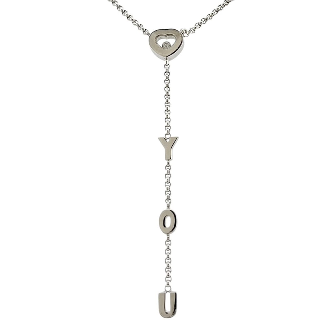 Chopard Happy Diamonds Necklace, 18K White Gold, Diamonds, Women's (1 of 11)