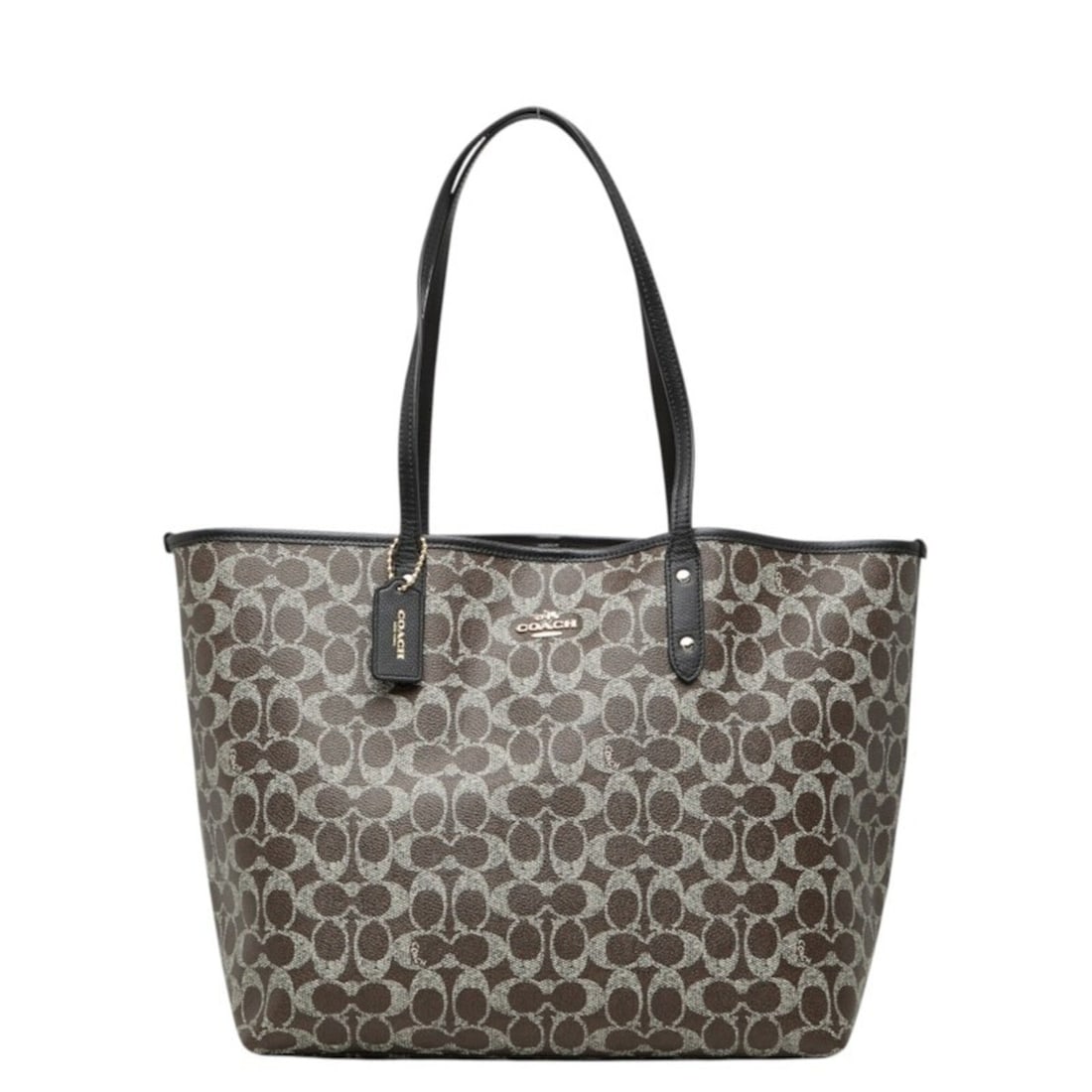 Coach Signature Tote Bag, Handbag, Shoulder F54273, Brown/Black Leather, Women's COACH: --- Catalog ---Category: SizeSize (HxWxD): 29cm x 47.5cm x 15.5cm / 11.41'' x 18.7'' x 6.1''Category: DesignType: Handbag, Tote bagColor: Black, BrownGender: WomenMaterial: PVC , Leather Category: Gen