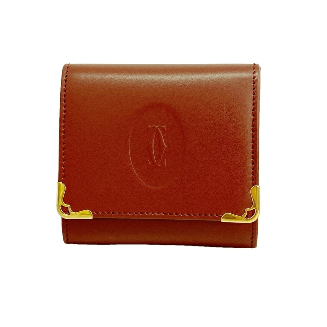 Cartier Must Leather Wallet/Coin Case, Bordeaux, for Men and Women (1 of 7)