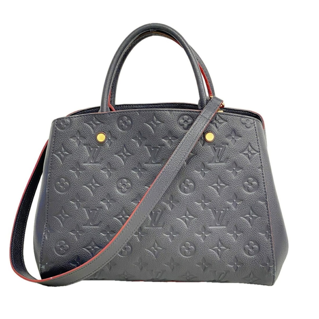 Louis Vuitton Monogram Empreinte Montaigne MM Handbag M42746 Marine Rouge 2-way bag for women: --- Catalog ---Category: SizeSize (HxWxD): 24cm x 30cm x 15cm / 9.44'' x 11.81'' x 5.9''Category: DesignType: HandbagColor: Marine rougeGender: WomenCategory: GeneralMPN: M42746Brand: Louis Vuitton---