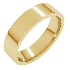 14K Yellow Gold 5 mm Lightweight Comfort-Fit Flat Band Size 5: 14K Yellow Gold 5 mm Lightweight Comfort-Fit Flat Band Size 5
