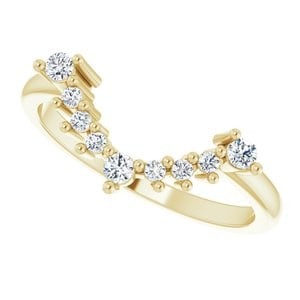 14K Yellow Gold 1/6 CTW Natural Diamond Matching Band: 14K Yellow Gold 1/6 CTW Natural Diamond Matching Band