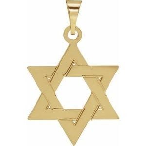14K Yellow Gold 17x15 mm Star of David Pendant: 14K Yellow Gold 17x15 mm Star of David Pendant