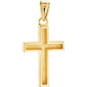 14K Yellow Gold 20x13 mm Cross Pendant: 14K Yellow Gold 20x13 mm Cross Pendant
