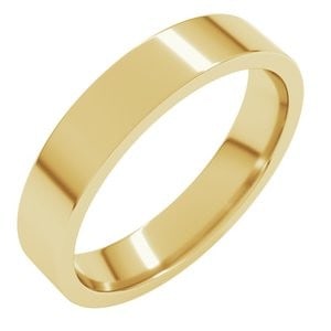 18K Yellow Gold 4 mm Lightweight Comfort-Fit Flat Band Size 6: 18K Yellow Gold 4 mm Lightweight Comfort-Fit Flat Band Size 6