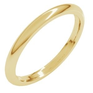 10K Yellow Gold 2 mm Comfort-Fit Half Round Band Size 9: 10K Yellow Gold 2 mm Comfort-Fit Half Round Band Size 9