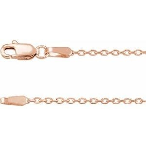 14K Rose Gold 1.4 mm Diamond-Cut Cable 16" Chain (1 of 9)