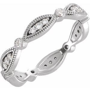 14K White Gold 3/8 CTW Natural Diamond Eternity Band Size 8 (1 of 11)