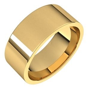 10K Yellow Gold 8 mm Lightweight Comfort-Fit Flat Band Size 9.5: 10K Yellow Gold 8 mm Lightweight Comfort-Fit Flat Band Size 9.5