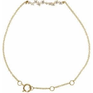 14K Yellow Gold 1/3 CTW Natural Diamond Bar 6-7" Bracelet: 14K Yellow Gold 1/3 CTW Natural Diamond Bar 6-7" Bracelet