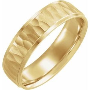 14K Yellow Gold 6 mm Stepped-Edge Comfort-Fit Flat Band Size 7.5: 14K Yellow Gold 6 mm Stepped-Edge Comfort-Fit Flat Band Size 7.5